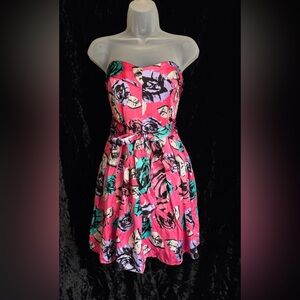 Floral Strapless Dress